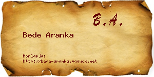 Bede Aranka névjegykártya