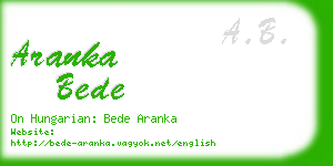 aranka bede business card
